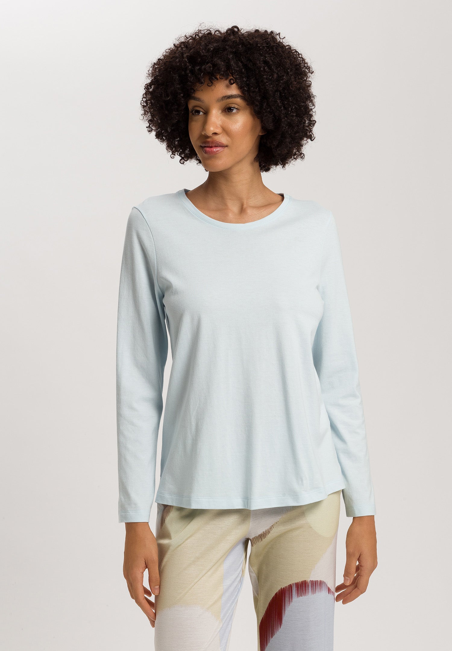 Sleep And Lounge Relaxed Round Neck Top | Delicate Blue 74844-2535