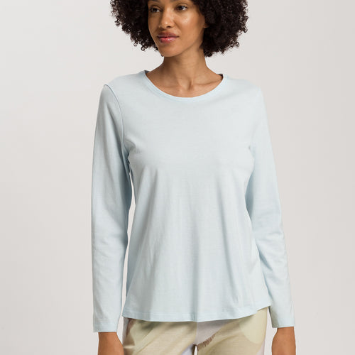 Sleep And Lounge Relaxed Round Neck Top | Delicate Blue 74844-2535