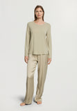 Sleep And Lounge Relaxed Round Neck Top | Olive Stem 74844-2661