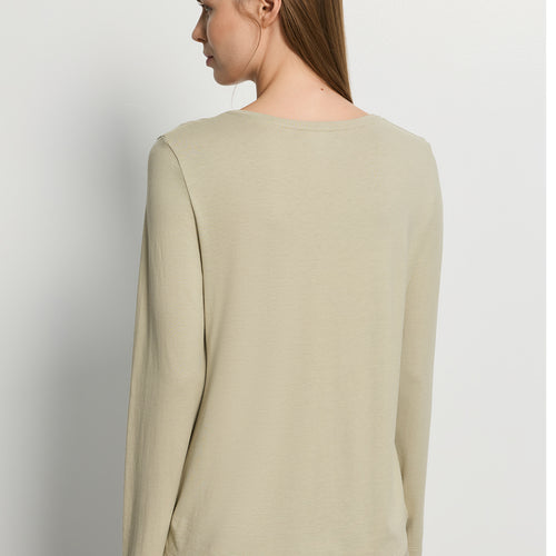 Sleep And Lounge Relaxed Round Neck Top | Olive Stem 74844-2661
