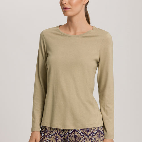 Sleep And Lounge Relaxed Round Neck Top | Lemon Pepper 74844-2810
