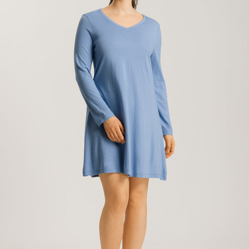 74847 Sleep And Lounge Long Sleeve Nightgown 95cm - 2533 Endless Blue