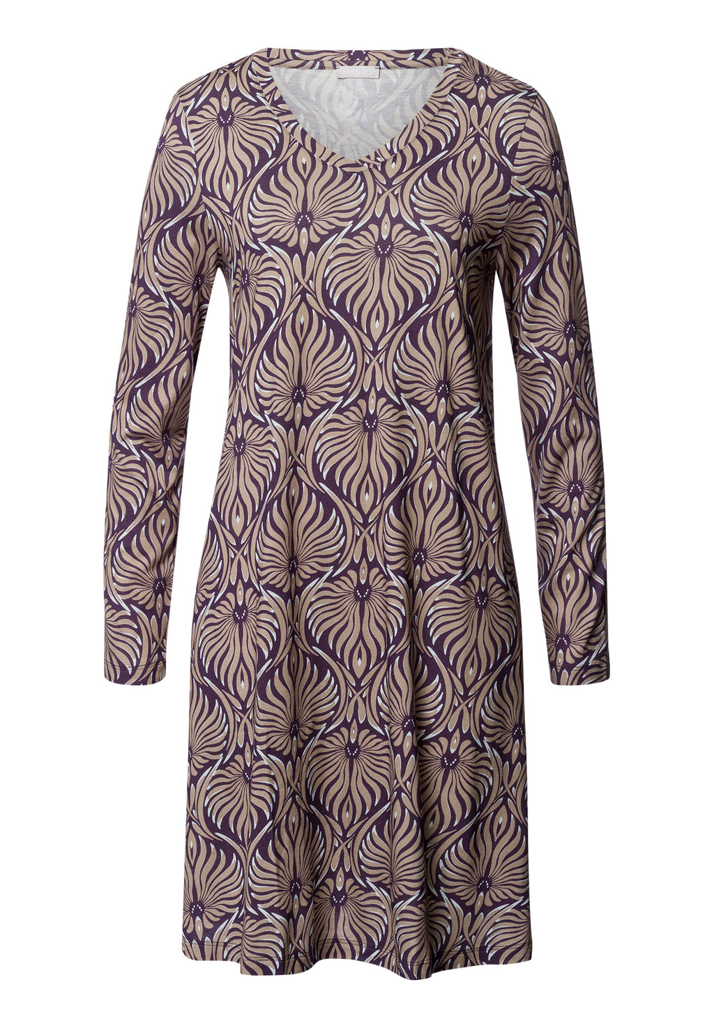 Sleep And Lounge Long Sleeve Nightgown 95cm | Amethyst Damask 74847-3049