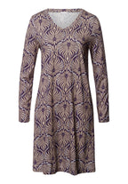 Sleep And Lounge Long Sleeve Nightgown 95cm | Amethyst Damask 74847-3049