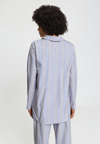 Sleep And Lounge Cotton Pajama Shirt | Lilian Stripes 74849-3157