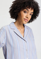 Sleep And Lounge Cotton Pajama Shirt | Lilian Stripes 74849-3157