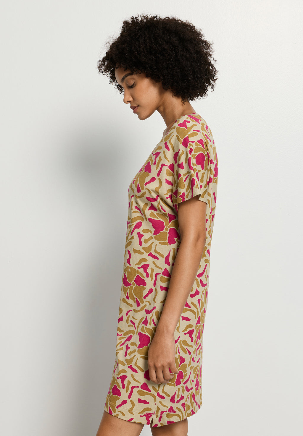 Sleep And Lounge Cotton V-Neck Nightdress 90cm | Illustrated Petals 74855-3073