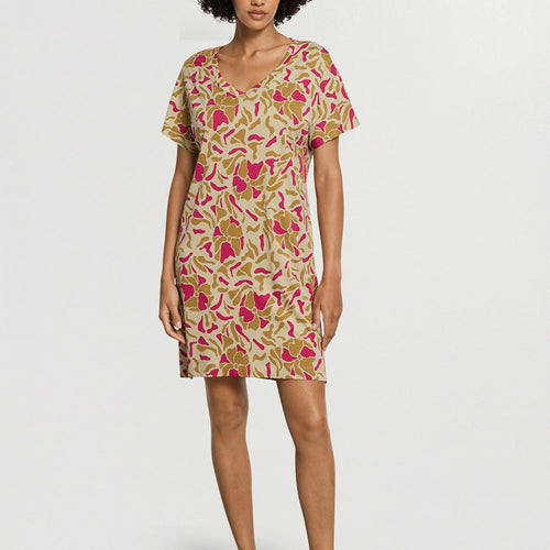 Sleep And Lounge Cotton V-Neck Nightdress 90cm | Illustrated Petals 74855-3073