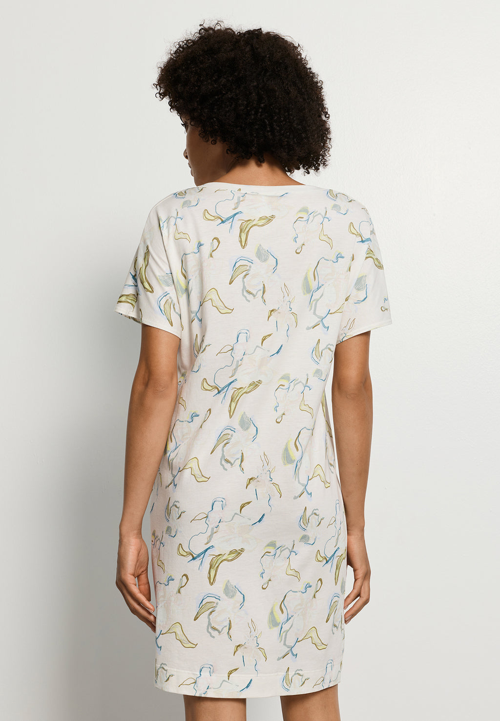 Sleep And Lounge Cotton V-Neck Nightdress 90cm | Flowing Paint 74855-3074