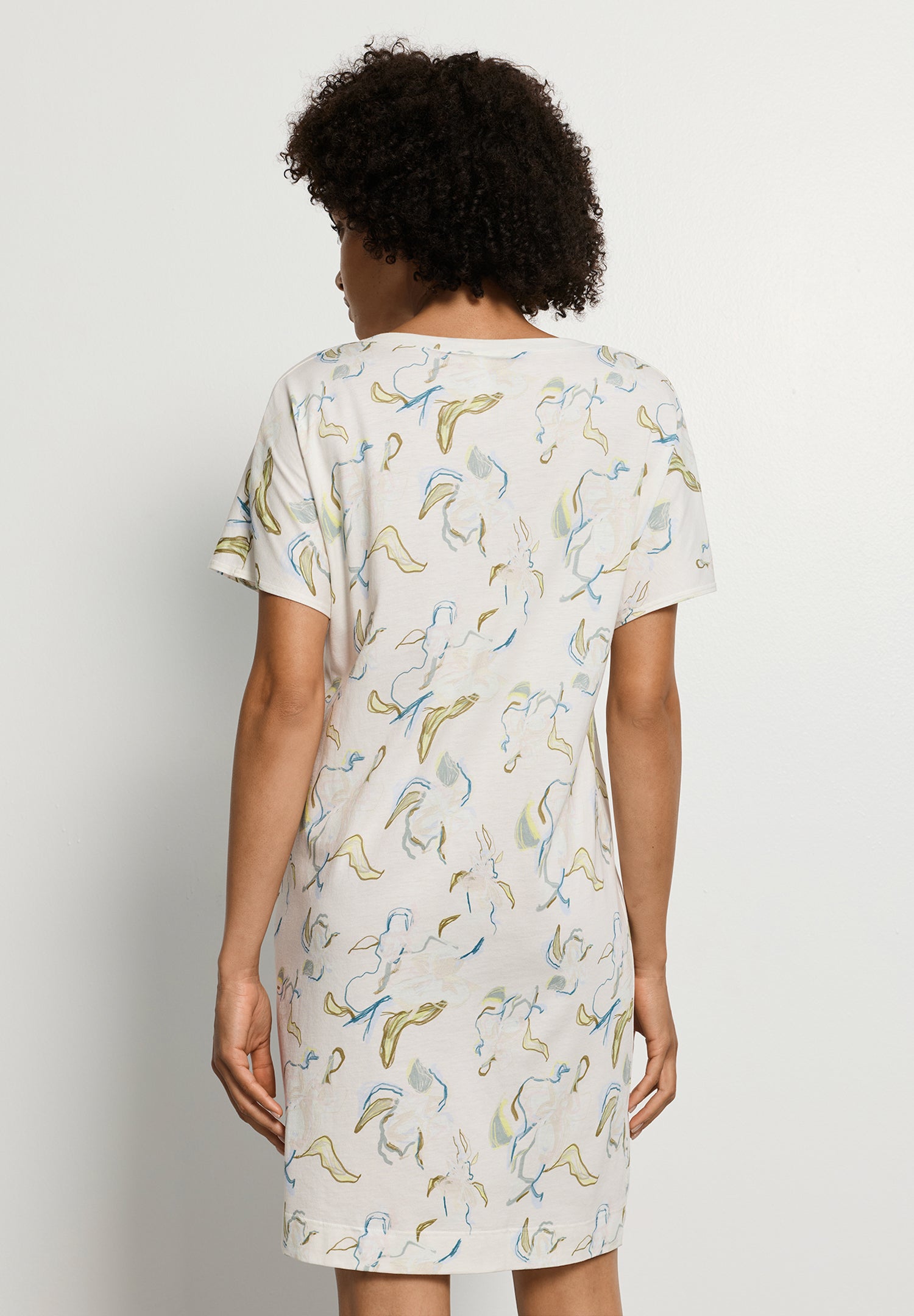 Sleep And Lounge Cotton V-Neck Nightdress 90cm | Flowing Paint 74855-3074