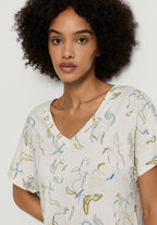 Sleep And Lounge Cotton V-Neck Nightdress 90cm | Flowing Paint 74855-3074