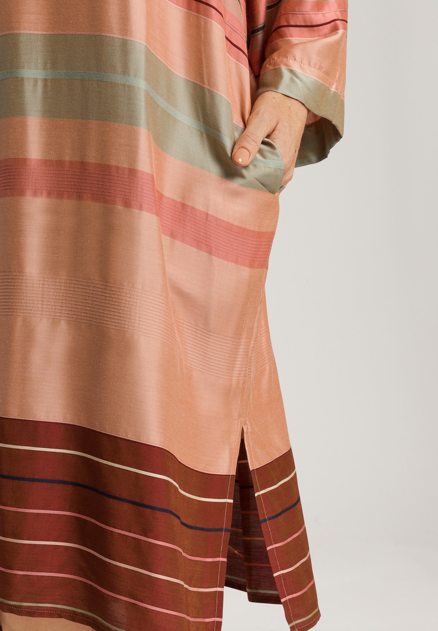 74860 Hannah Caftan - 2166 Earth Tanned Stripe