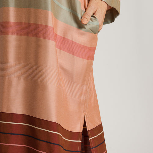 74860 Hannah Caftan - 2166 Earth Tanned Stripe