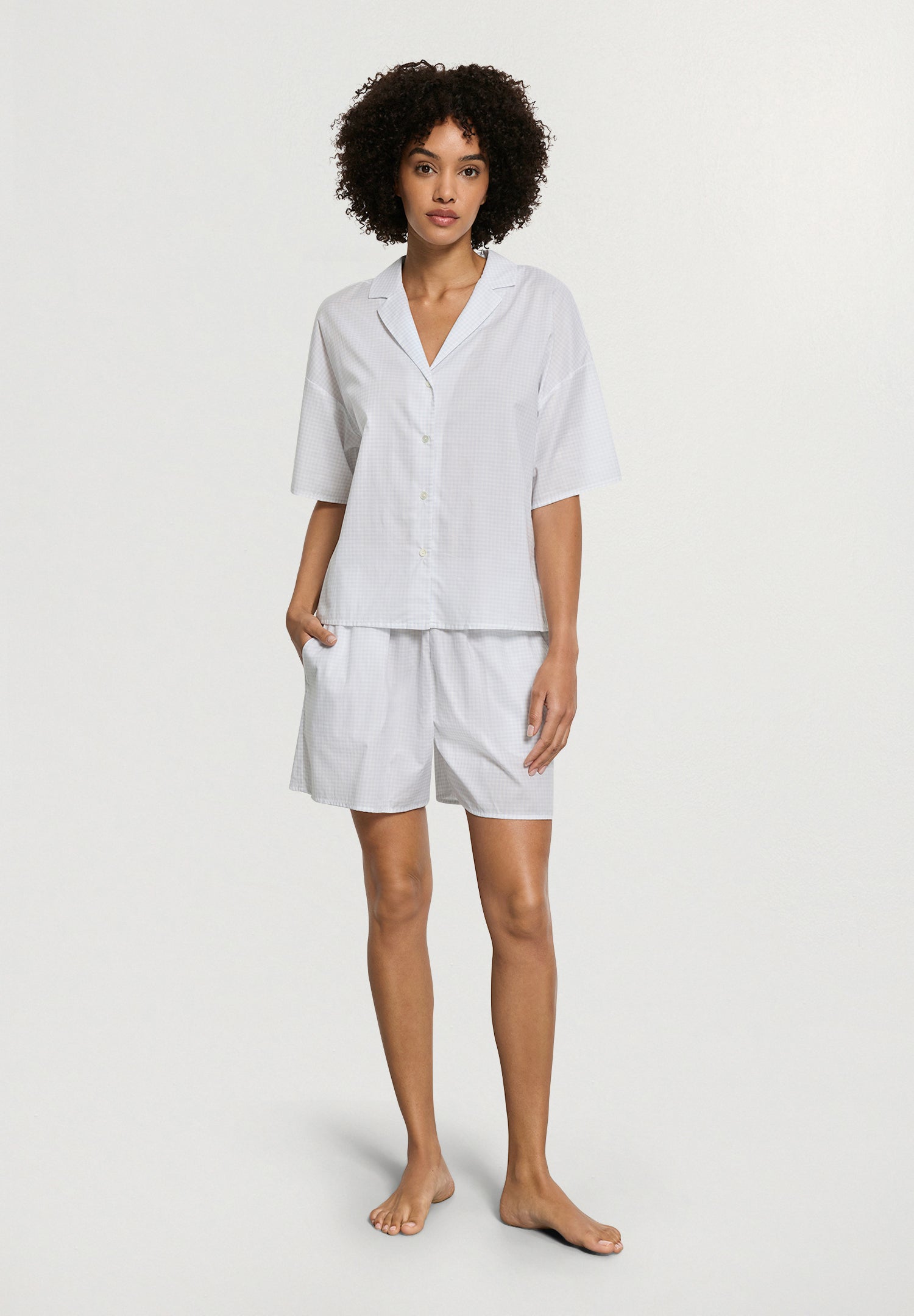Sleep And Lounge Button Front Shirt | Squared Sky 74866-3079