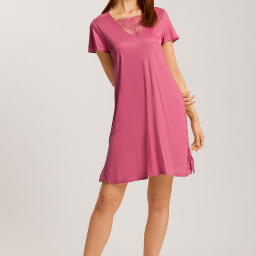 74886 Eva Short Sleeve Nightgown 95cm - 2414 Rose Wine