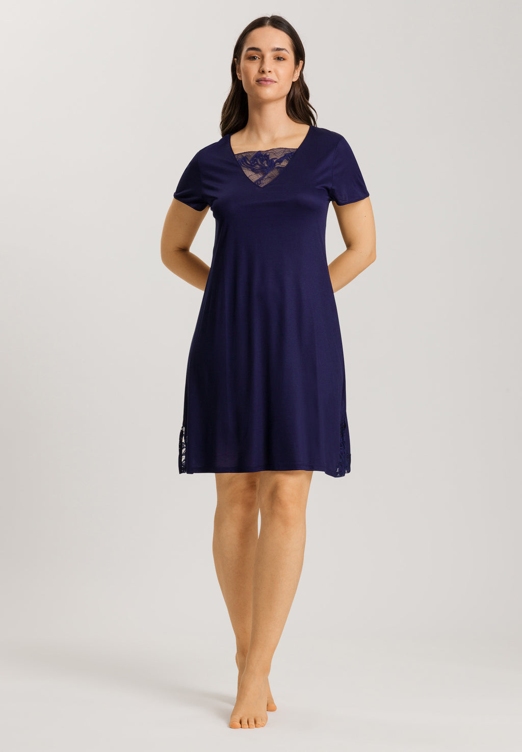 74886 Eva Short Sleeve Nightgown 95cm - 2621 Evening Blue