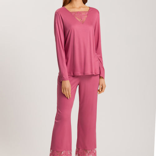 74887 Eva Long Sleeve Cropped Pajama - 2414 Rose Wine