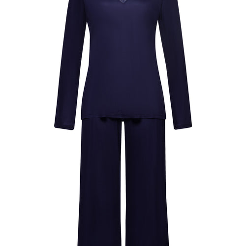 74887 Eva Long Sleeve Cropped Pajama - 2621 Evening Blue