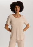 Natural Elegance Flowy Round Neck Top | Black/Aqua 74902-3012
