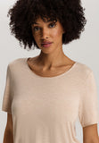 Natural Elegance Flowy Round Neck Top | Black/Aqua 74902-3012