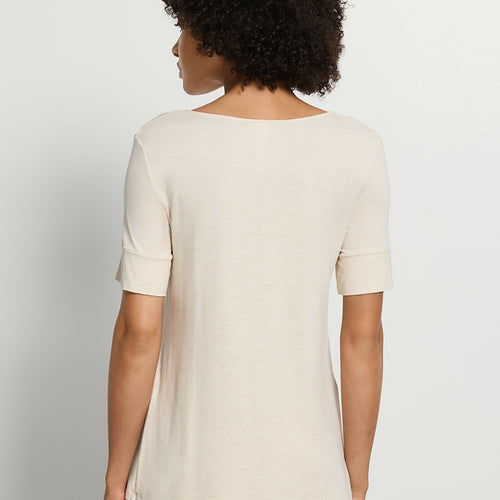 Natural Elegance Relaxed Round Neck Top | Anthracite Melange 74902-3080