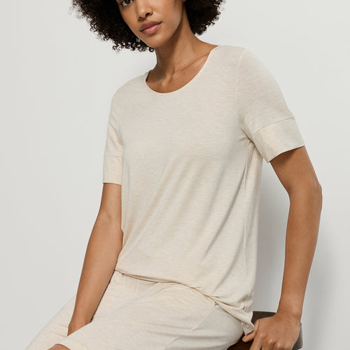 Natural Elegance Relaxed Round Neck Top | Anthracite Melange 74902-3080