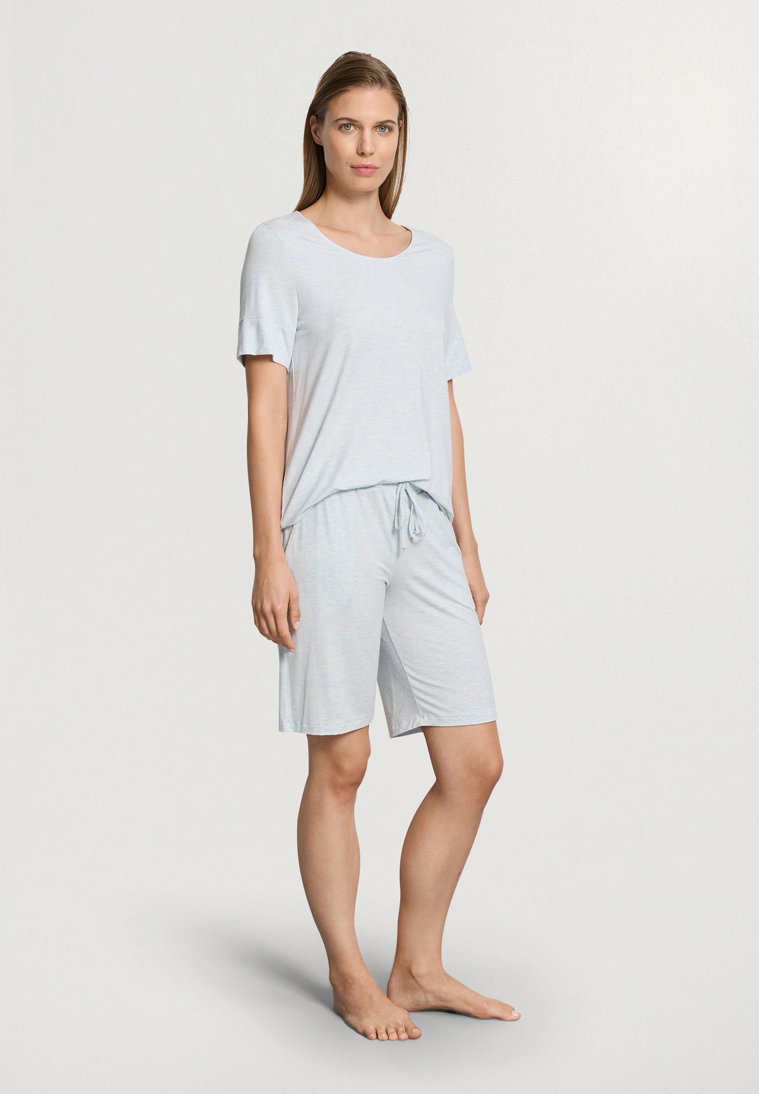 Natural Elegance Relaxed Round Neck Top | Anthra Mel 74902-3081