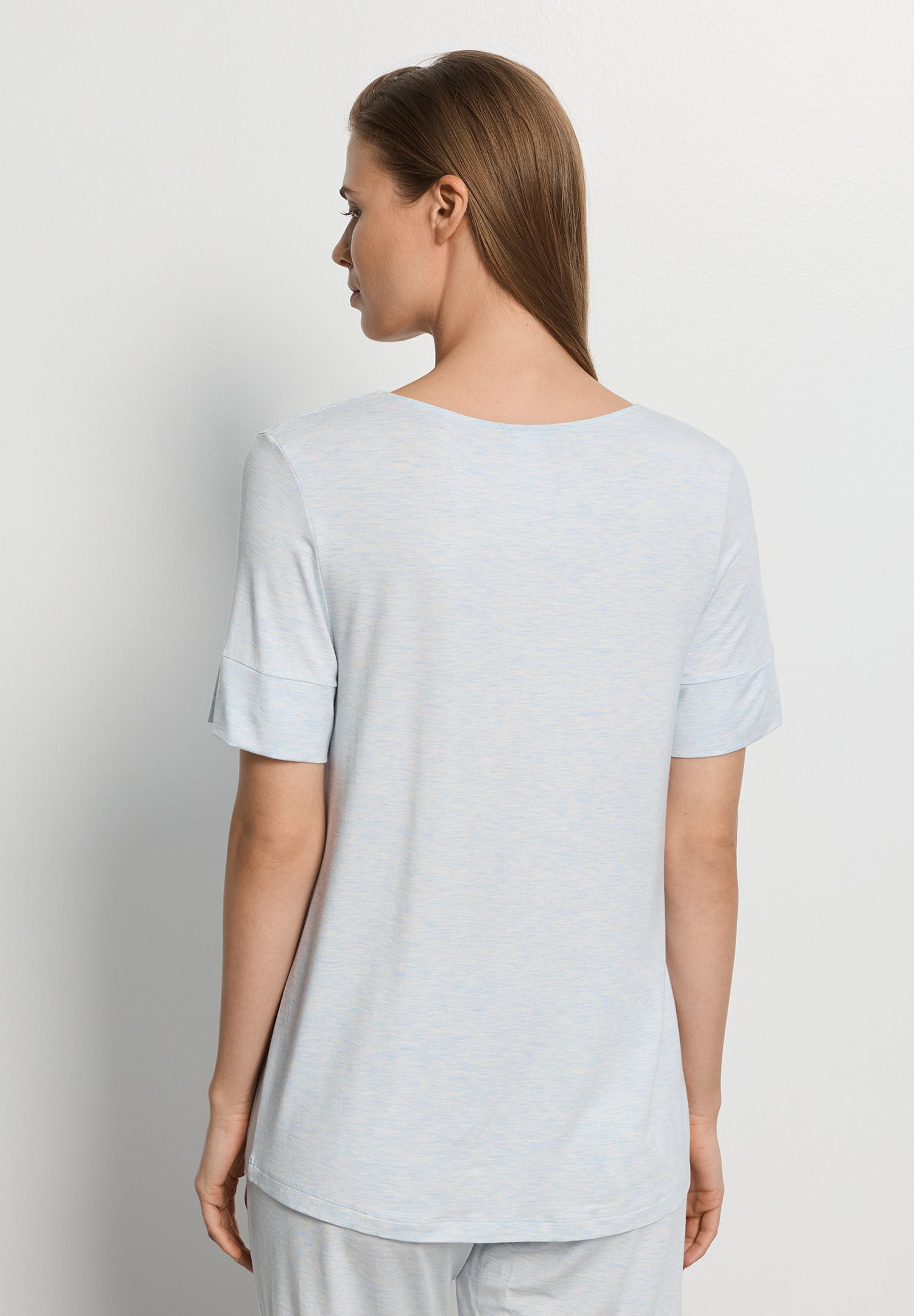 Natural Elegance Relaxed Round Neck Top | Anthra Mel 74902-3081