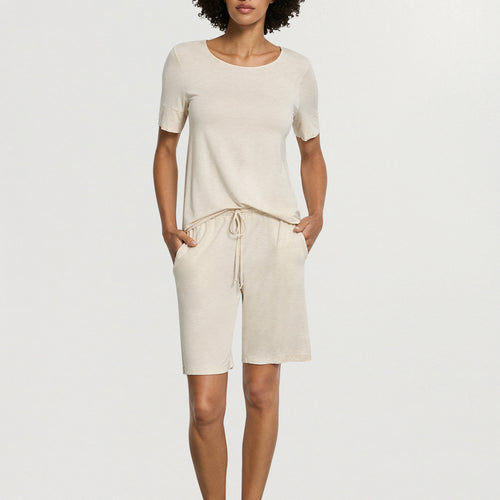 Natural Elegance Drawstring Lounge Shorts | Anthracite Melange 74903-3080