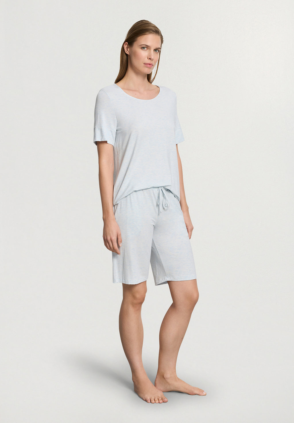 Natural Elegance Drawstring Lounge Shorts | Anthra Mel 74903-3081