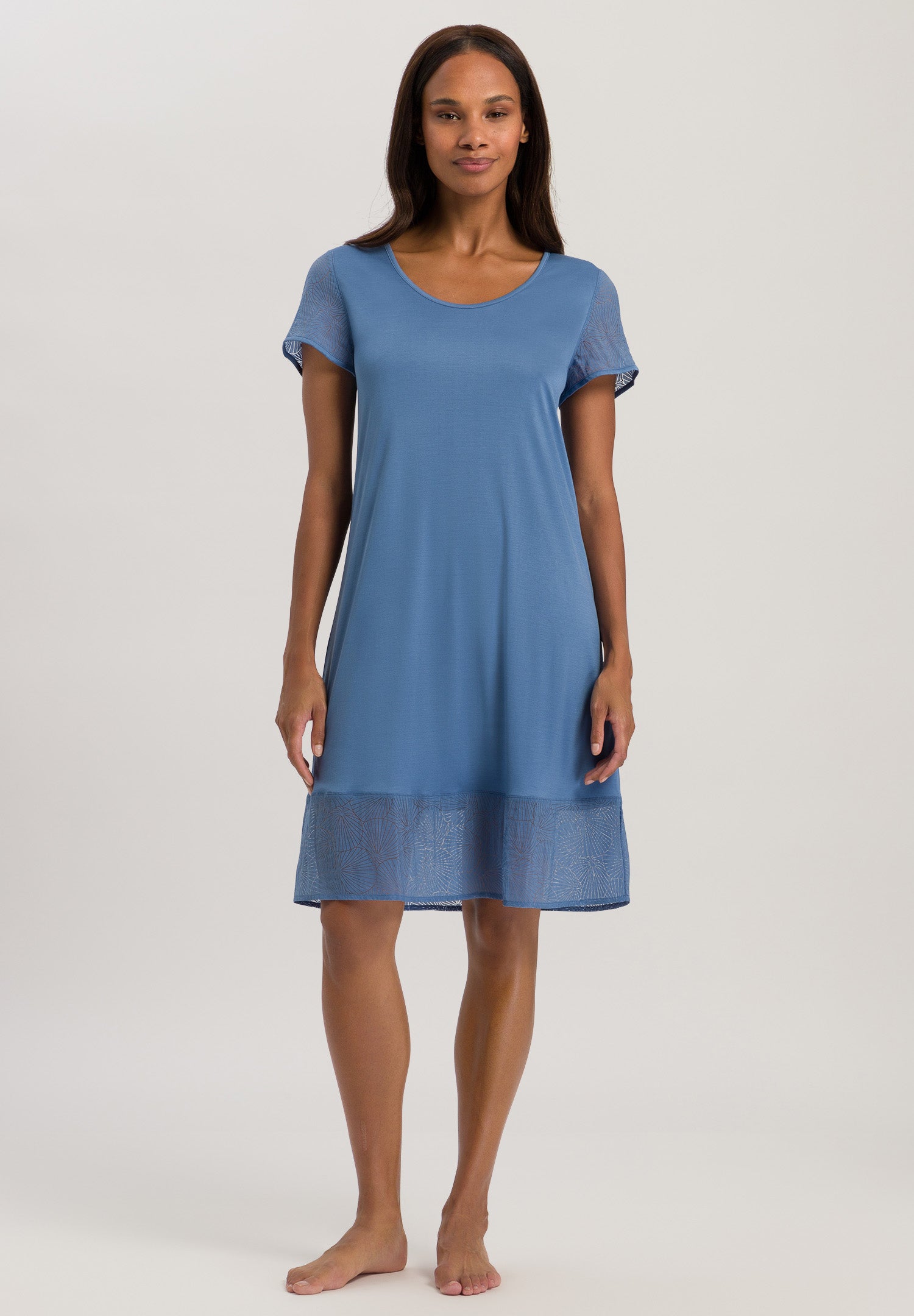 74917 S/SLV NIGHTGOWN - 2515 Dusty Blue