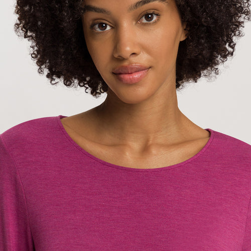 Natural Elegance Relaxed Round Neck Top | Tourmaline Melange 74948-3056