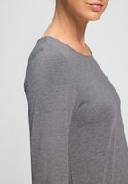 Natural Elegance Relaxed Round Neck Top | Stone Melange 74948-3169