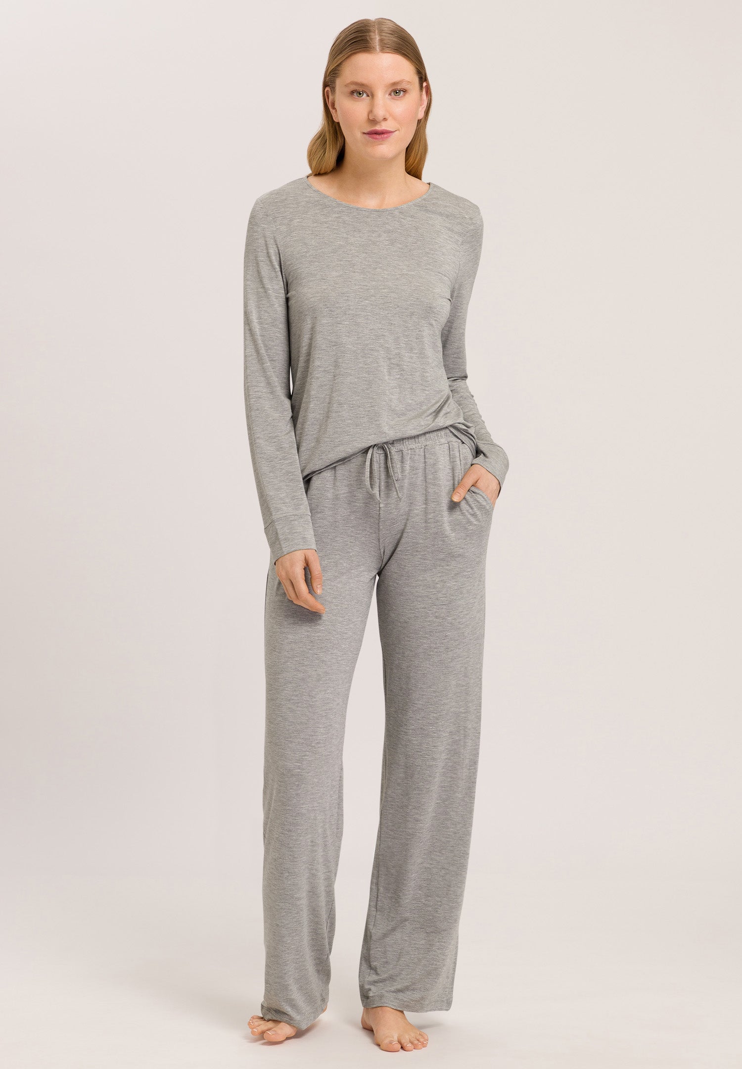 74948 Natural Elegance L/Slv Shirt - 958 Grey Melange
