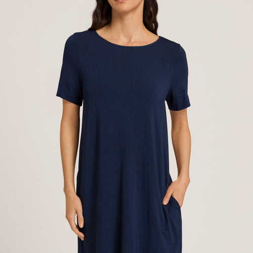 74949 Natural Elegance S/SLV NIGHTDRESS 90CM - 1610 Deep Navy