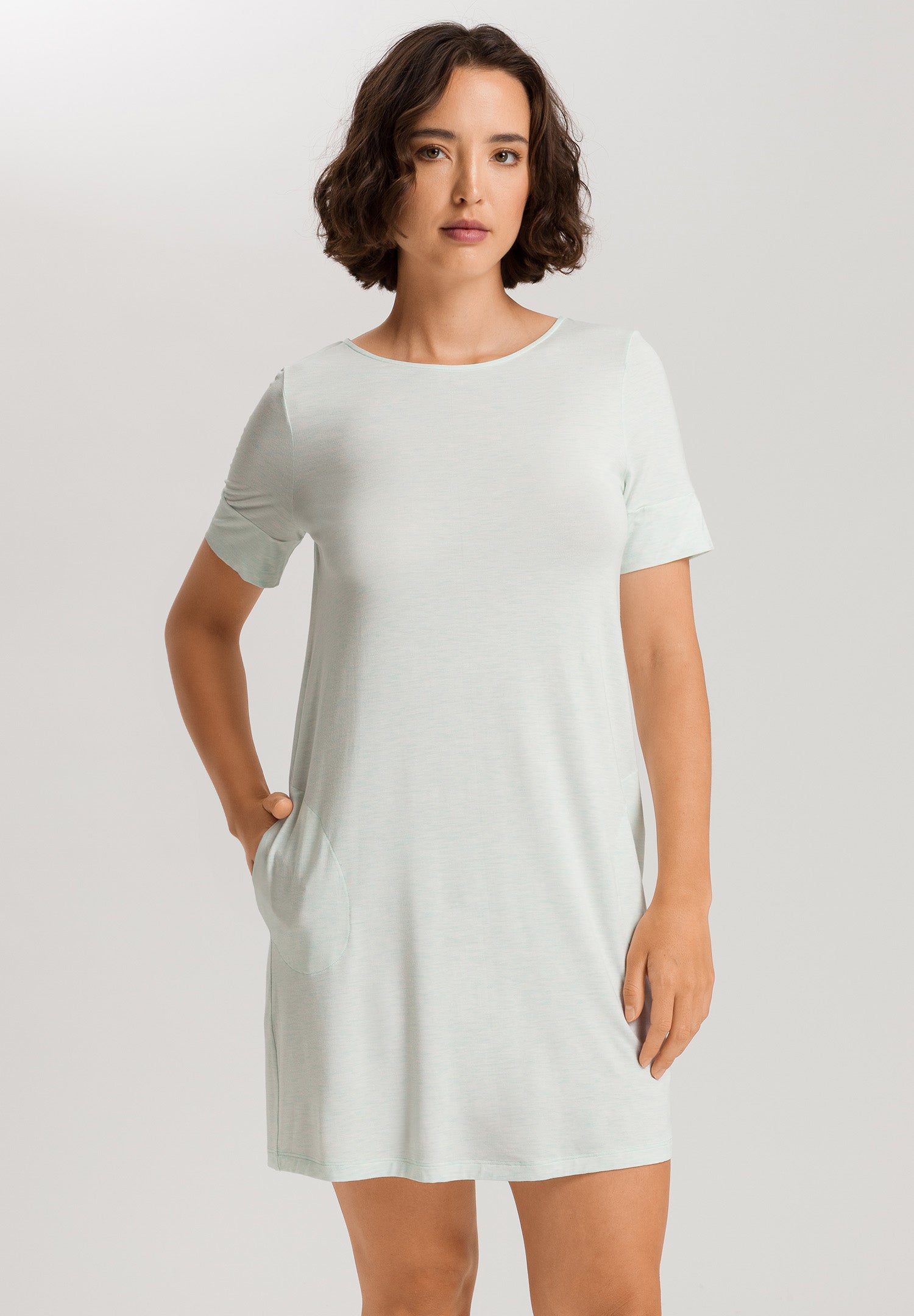 Natural Elegance Short Sleeve Nightdress 90cm | Vapor Melange 74949-3011