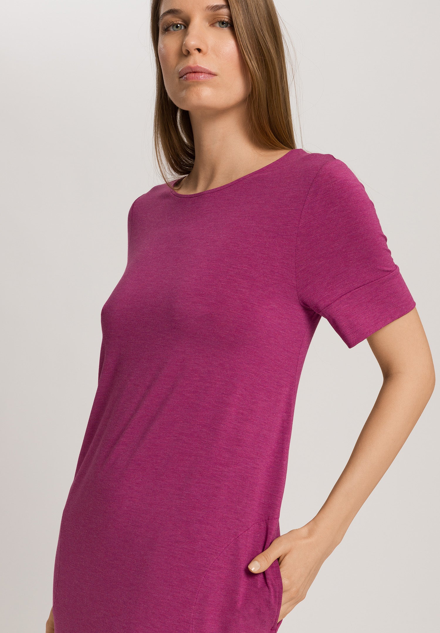 Natural Elegance Short Sleeve Nightdress 90cm | Tourmaline Melange 74949-3056