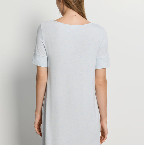 Natural Elegance Short Sleeve Nightdress 90cm | Watery Blue Melange 74949-3081