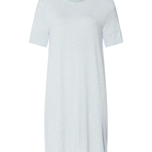 Natural Elegance Short Sleeve Nightdress 90cm | Watery Blue Melange 74949-3081
