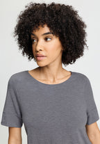 Natural Elegance Soft Round Neck Nightgown | Stone Melange 74949-3169