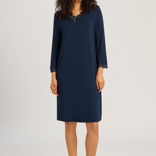 74950 Natural Elegance 3/4 Sleeve Gown Nightdress 100cm - 1610 Deep Navy