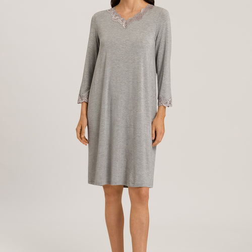 74950 Natural Elegance 3/4 Sleeve Gown Nightdress 100cm - 958 Grey Melange