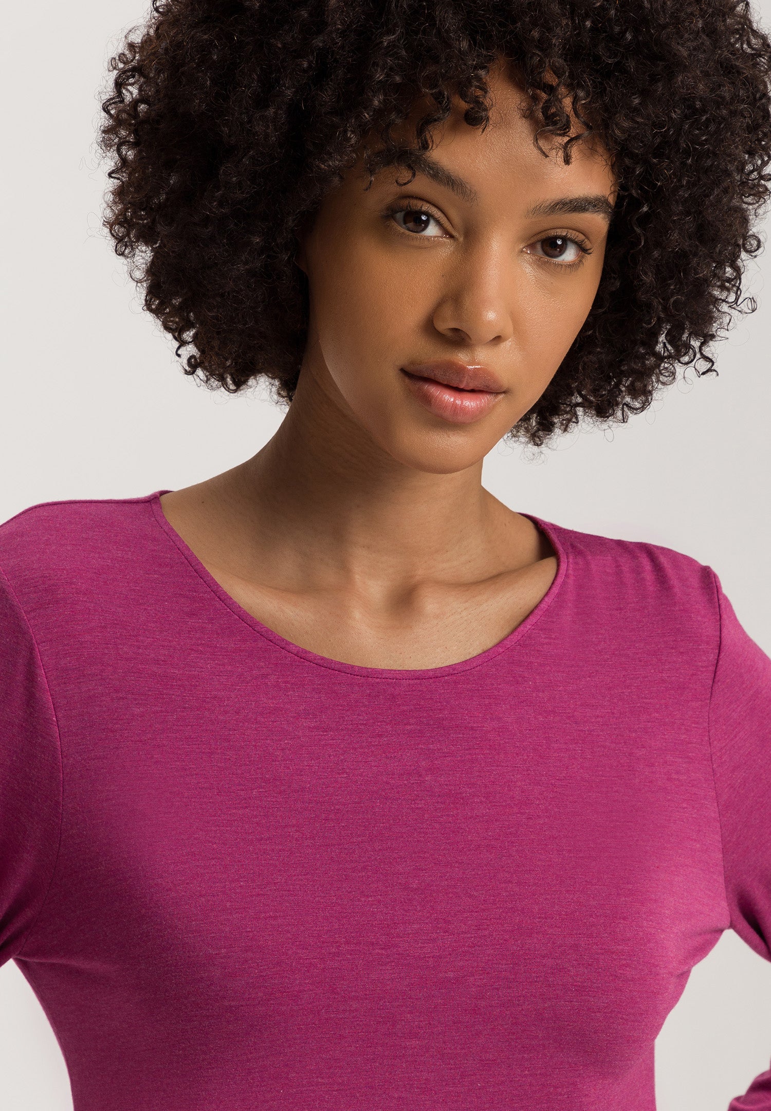 Natural Elegance Round Neck Long Pajama Set | Tourmaline Melange 74951-3056