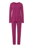 Natural Elegance Round Neck Long Pajama Set | Tourmaline Melange 74951-3056