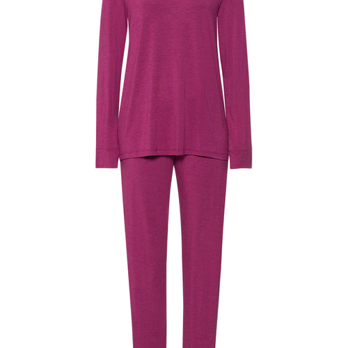 Natural Elegance Round Neck Long Pajama Set | Tourmaline Melange 74951-3056