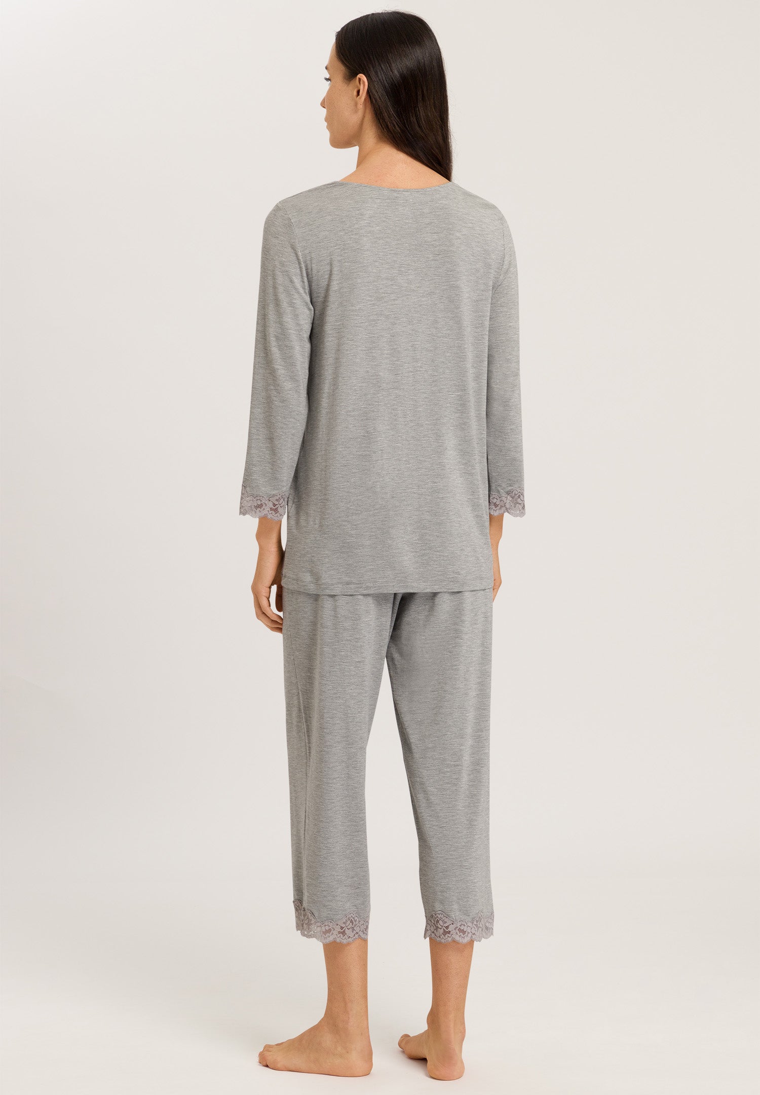 74952 Natural Elegance 3/4 Sleeve Pajama Set - 958 Grey Melange