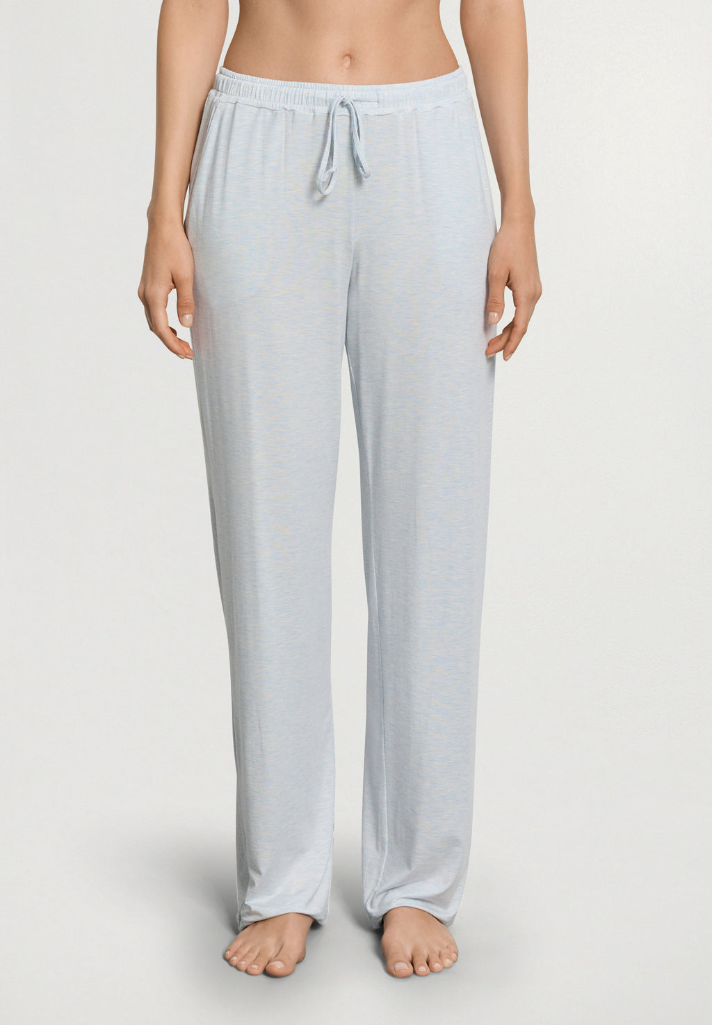 Natural Elegance Drawstring Lounge Pants | Watery Blue Melange 74953-3081