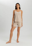 Natural Elegance Spaghetti Camisole Short Pajama Set | Toffee Melange 74962-3012