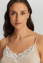 Natural Elegance Spaghetti Camisole Short Pajama Set | Toffee Melange 74962-3012