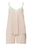 Natural Elegance Spaghetti Camisole Short Pajama Set | Toffee Melange 74962-3012